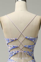 Laden Sie das Bild in den Galerie-Viewer, Meerjungfrau V-Ausschnitt Hellblaues langes Ballkleid mit Applikationen