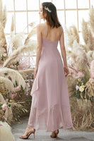 Laden Sie das Bild in den Galerie-Viewer, Blush Hoch Niedrig Chiffon Brautjungfernkleid
