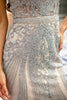 Laden Sie das Bild in den Galerie-Viewer, Mermaid Silber Abendkleid mit Strasssteinen
