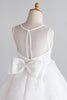 Laden Sie das Bild in den Galerie-Viewer, Weißes Blumenmädchenkleid mit Spitze