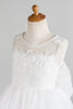 Laden Sie das Bild in den Galerie-Viewer, Weißes Blumenmädchenkleid mit Schleife