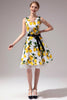 Laden Sie das Bild in den Galerie-Viewer, V-Ausschnitt Zitrone Kleid