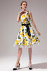 Laden Sie das Bild in den Galerie-Viewer, V-Ausschnitt Zitrone Kleid