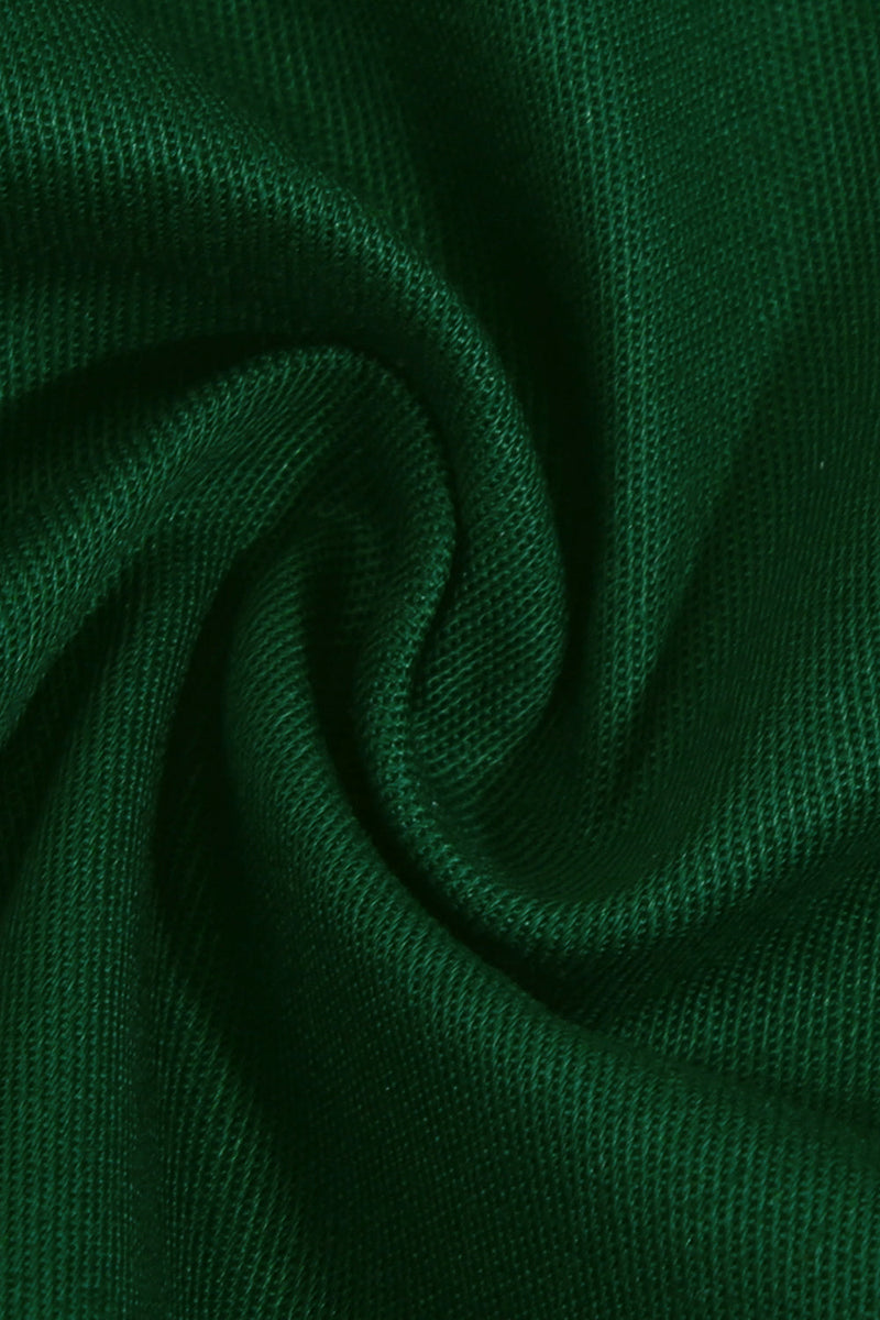 Laden Sie das Bild in den Galerie-Viewer, Grüner V-Ausschnitt Kurzarm 1950er Jahre Swing Kleid