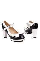 Laden Sie das Bild in den Galerie-Viewer, Schwarze spitze Zehen Verstellbarer Riemen Vintage Schuhe