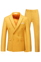 Laden Sie das Bild in den Galerie-Viewer, Fuchsia Doppelreiher 2 Stück Abschlussball Herren Anzüge