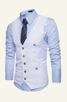 Laden Sie das Bild in den Galerie-Viewer, Einreihiges Revers Herren schwarze Weste