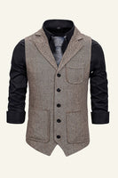 Laden Sie das Bild in den Galerie-Viewer, Gekerbtes Revers Einreihige Herren Anzug Weste