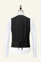 Laden Sie das Bild in den Galerie-Viewer, Schwarz gekerbtes Revers 3-teilige Hochzeit Anzüge