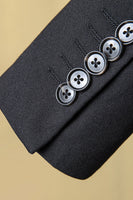 Laden Sie das Bild in den Galerie-Viewer, Schwarzes Revers 3-teiliger Herrenanzug Smoking