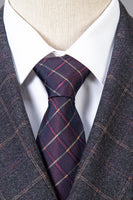 Laden Sie das Bild in den Galerie-Viewer, Grau karierter zweireihiger 2-teiliger Herrenanzug