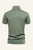 Laden Sie das Bild in den Galerie-Viewer, Klassisches graugrünes Normale Passform Herren Poloshirt mit Kragen