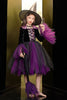 Laden Sie das Bild in den Galerie-Viewer, Glitzerndes schwarzes und lila Tüll Halloween Mädchenkleid