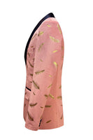 Laden Sie das Bild in den Galerie-Viewer, Türkisfarbener Jacquard-Schal Revers Herren Ballblazer