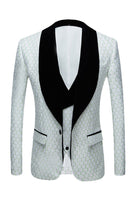 Laden Sie das Bild in den Galerie-Viewer, Biege Dots Jacquard 2-teilige Herren Ballanzüge