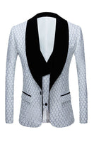 Laden Sie das Bild in den Galerie-Viewer, Biege Dots Jacquard 2-teilige Herren Ballanzüge