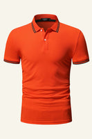 Laden Sie das Bild in den Galerie-Viewer, Schlanke Passform Kurzarm Marineblaues Poloshirt