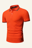 Laden Sie das Bild in den Galerie-Viewer, Schlanke Passform Kurzarm Marineblaues Poloshirt