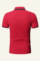 Laden Sie das Bild in den Galerie-Viewer, Schlanke Passform Kurzarm Marineblaues Poloshirt