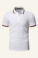 Laden Sie das Bild in den Galerie-Viewer, Schlanke Passform Kurzarm Marineblaues Poloshirt