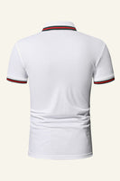 Laden Sie das Bild in den Galerie-Viewer, Schlanke Passform Kurzarm Marineblaues Poloshirt