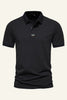 Laden Sie das Bild in den Galerie-Viewer, Schwarzes Kurzarm Freizeit Poloshirt aus Baumwolle