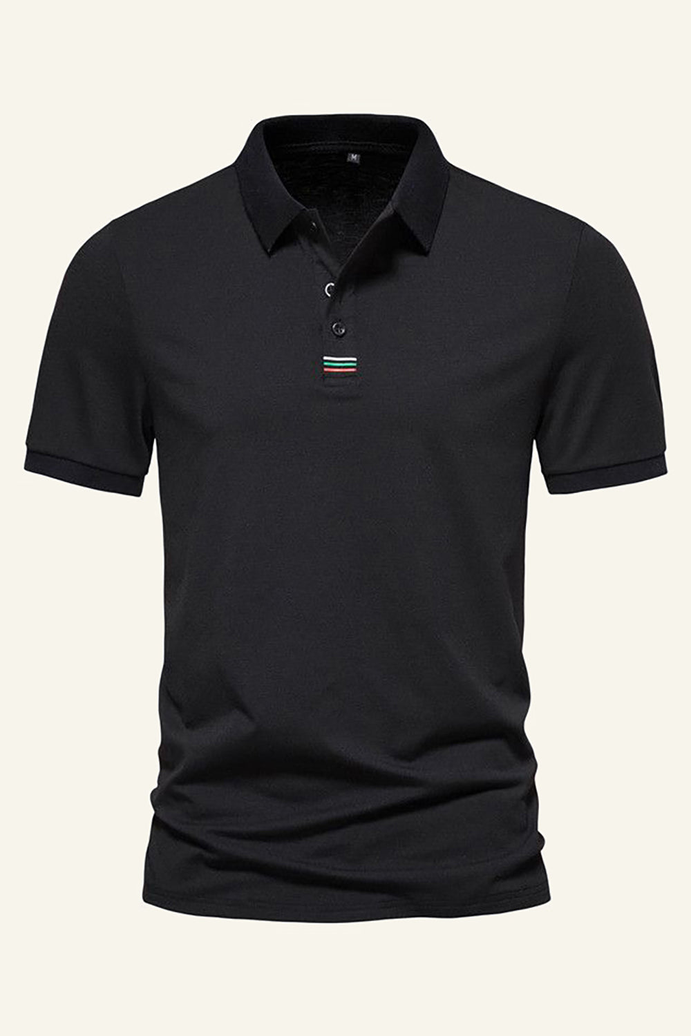 Schwarzes Kurzarm Freizeit Poloshirt aus Baumwolle