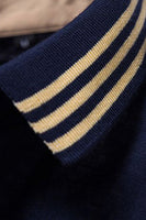 Laden Sie das Bild in den Galerie-Viewer, Schlanke Passform Marineblaues Kurzarm-Poloshirt