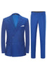 Laden Sie das Bild in den Galerie-Viewer, Blaue 2-teilige zweireihige Hochzeitsanzüge für Herren