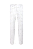 Laden Sie das Bild in den Galerie-Viewer, Weißer karierter zweireihiger 2-teiliger Abschlussballanzug für Herren