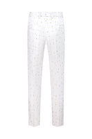 Laden Sie das Bild in den Galerie-Viewer, Weißer karierter zweireihiger 2-teiliger Abschlussballanzug für Herren