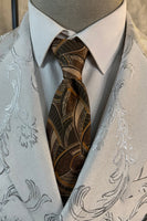 Laden Sie das Bild in den Galerie-Viewer, Weiß Peak Revers Jacquard 2-teilige Herrenanzüge