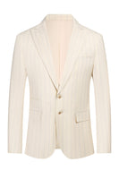 Laden Sie das Bild in den Galerie-Viewer, Weiße 3-teilige Nadelstreifen-Ballanzüge für Männer