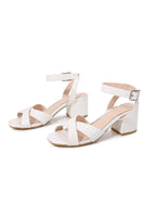 Laden Sie das Bild in den Galerie-Viewer, Schwarze Sandalen mit klobigen Absätzen und Knöchelriemen