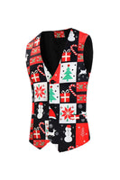 Laden Sie das Bild in den Galerie-Viewer, Roter Weihnachtsbaum bedruckte 3-teilige Herrenanzüge