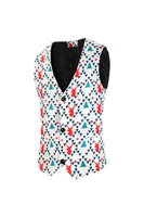 Laden Sie das Bild in den Galerie-Viewer, Weiße Rentiere bedruckte 3-teilige Weihnachtsanzüge für Männer