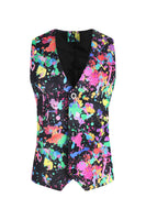 Laden Sie das Bild in den Galerie-Viewer, Weihnachtsbedruckte bunte 3-teilige Ein Knopf Partyanzüge für Herren