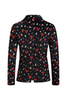 Laden Sie das Bild in den Galerie-Viewer, Schwarze 3-teilige Partyanzüge mit Weihnachtsdruck für Herren mit einem Knopf