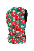 Laden Sie das Bild in den Galerie-Viewer, Gekerbtes Revers mit einem Knopf Weihnachtsmann bedruckte rote Herrenanzüge