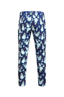 Laden Sie das Bild in den Galerie-Viewer, Gekerbtes Revers mit einem Knopf blauer Schneemann bedruckte Herrenanzüge