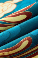 Laden Sie das Bild in den Galerie-Viewer, Blauer Blazer aus Kranich-Jacquard mit gekerbtem Revers