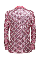 Laden Sie das Bild in den Galerie-Viewer, Schal Revers mit einem Knopf roter Pailletten Herren Abschlussball Blazer