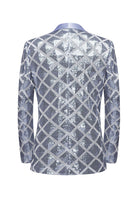 Laden Sie das Bild in den Galerie-Viewer, Schal Revers mit einem Knopf roter Pailletten Herren Abschlussball Blazer