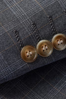 Laden Sie das Bild in den Galerie-Viewer, Silm Fit Gekerbtes Revers Zwei Knöpfe Graue Herren Ballanzüge