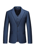 Laden Sie das Bild in den Galerie-Viewer, Gekerbtes Revers mit zwei Knöpfen Schwarze Herren-Ballanzüge