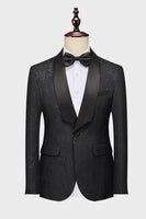 Laden Sie das Bild in den Galerie-Viewer, Königsblauer Schal Revers Jacquard 2-teilig Herrenanzüge