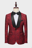 Laden Sie das Bild in den Galerie-Viewer, Königsblauer Schal Revers Jacquard 2-teilig Herrenanzüge