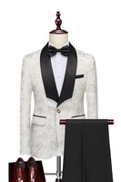 Laden Sie das Bild in den Galerie-Viewer, Königsblauer Schal Revers Jacquard 2-teilig Herrenanzüge