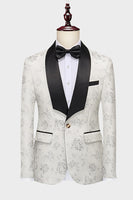 Laden Sie das Bild in den Galerie-Viewer, Königsblauer Schal Revers Jacquard 2-teilig Herrenanzüge