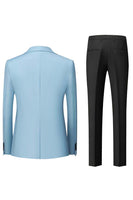 Laden Sie das Bild in den Galerie-Viewer, Schwarz Grau 3-teilige Herrenanzüge mit spitzem Revers und einem Knopf